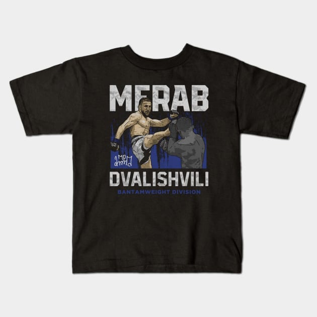 Merab Dvalishvili Head Kick Kids T-Shirt by ganisfarhan